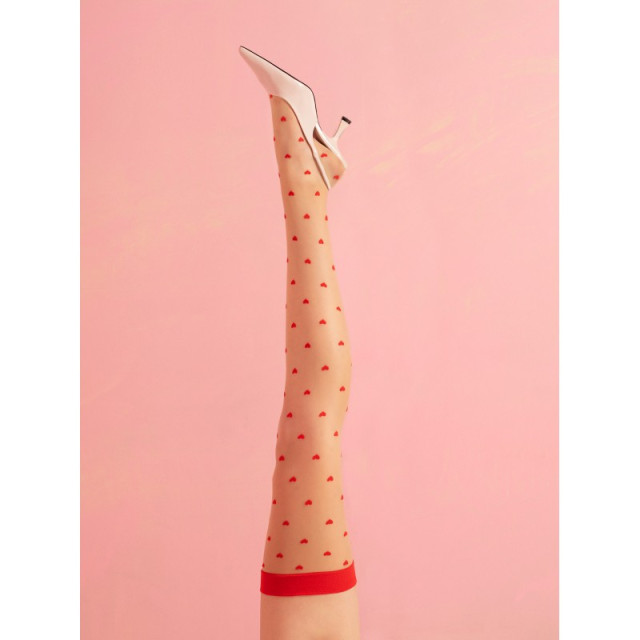 Bas en voile avec motif de coeurs de la marque de lingerie Fiore