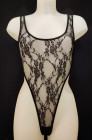 Body string échancré fait main en dentelle florale