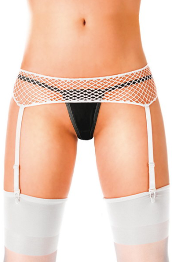 Porte-jarretelles en résille blanche - Penelope