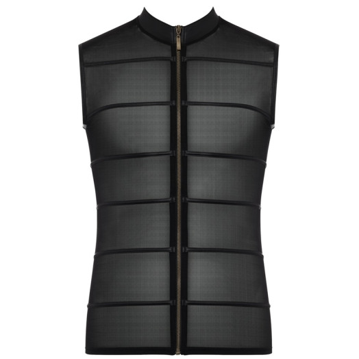 Chemise sans manches en résille transparente
