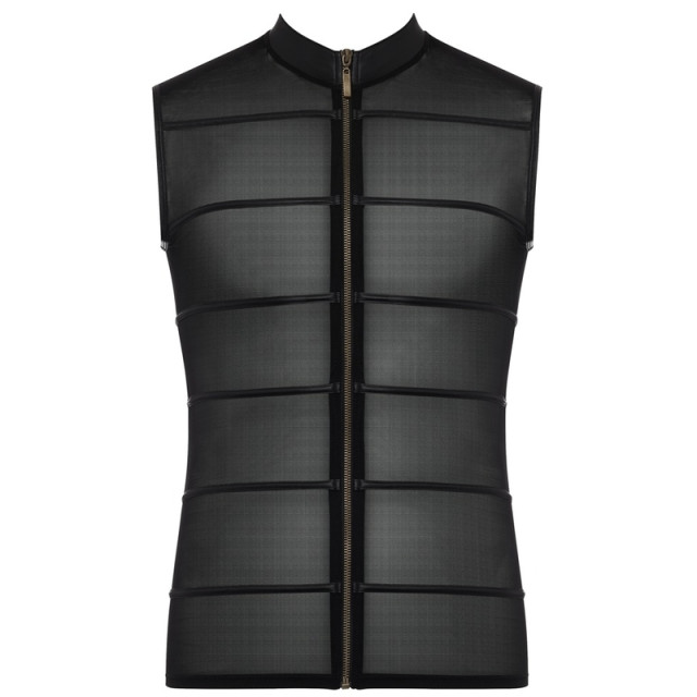 Chemise sans manches en résille transparente