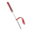 Cravache courte en aluminium avec mèche longue en cuir rouge