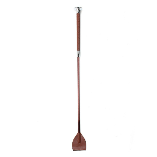 Cravache longue en cuir marron