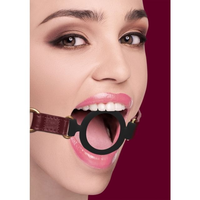 Bâillon en silicone bordeaux et doré