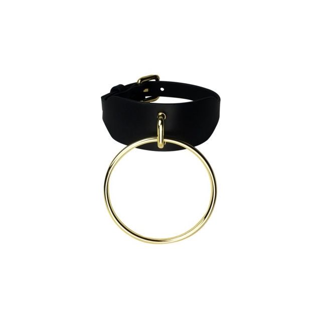 Collier en cuir Circuit Choker  - Noir et Or