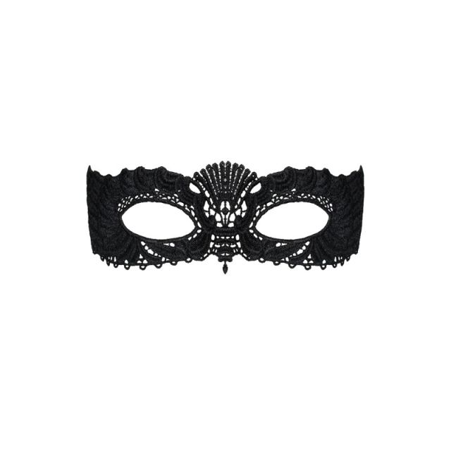 Masque en dentelle semi-rigide dont les ouvertures larges sur les yeux s'adaptent à tous les visages.