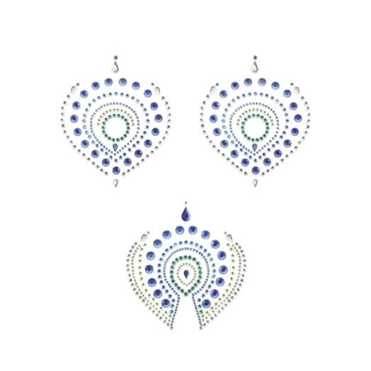 Nippies et bijou de pubis autocollants en strass