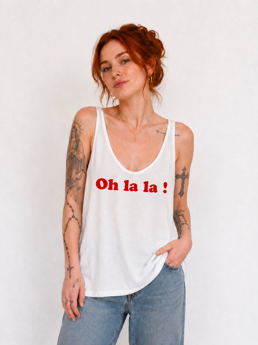 Débardeur en coton blanc Oh la la !