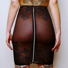 Jupe crayon en résille avec fermeture à double curseur