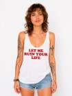 Débardeur blanc imprimé Let me ruin your life