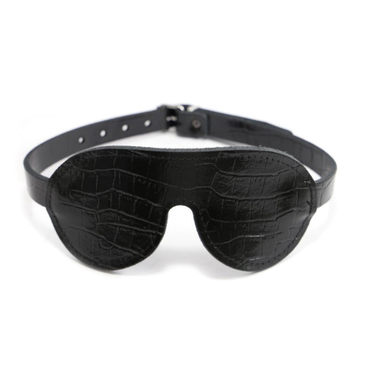 Masque occultant en cuir effet croco - Noir