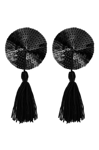 Nippies à sequins et pompons qui subliment la poitrine et apportent une touche sensuelle et burlesque aux parures