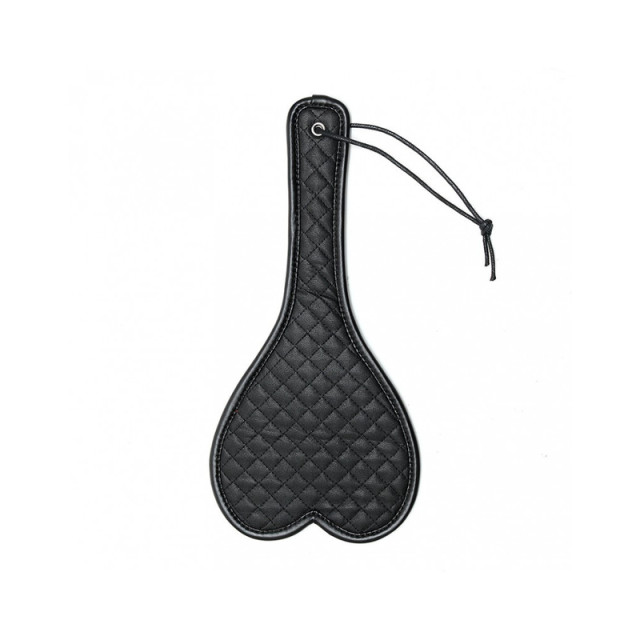Tapette en cuir noir en forme de coeur