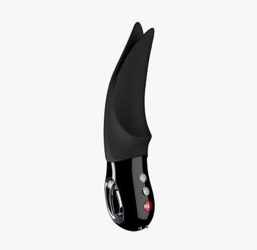Vibromasseur Volta avec ses deux languettes qui créent un tapotement qu'on utilise en caresses externes